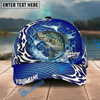 BlueJose Fishing Scale Pattern Ocean Wave Style Personalized Name Classic 3D Cap Personalized Cap (13 Breeds)