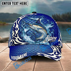BlueJose Fishing Scale Pattern Ocean Wave Style Personalized Name Classic 3D Cap Personalized Cap (13 Breeds)