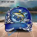 BlueJose Fishing Scale Pattern Ocean Wave Style Personalized Name Classic 3D Cap Personalized Cap (13 Breeds)