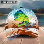 BlueJose Fishing Retro Scale Pattern Personalized Name Classic 3D Cap Personalized Cap (13 Breeds)