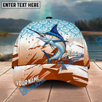 BlueJose Fishing Retro Scale Pattern Personalized Name Classic 3D Cap Personalized Cap (13 Breeds)