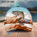 BlueJose Fishing Retro Scale Pattern Personalized Name Classic 3D Cap Personalized Cap (13 Breeds)