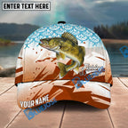 BlueJose Fishing Retro Scale Pattern Personalized Name Classic 3D Cap Personalized Cap (13 Breeds)