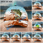 BlueJose Fishing Retro Scale Pattern Personalized Name Classic 3D Cap Personalized Cap (13 Breeds)