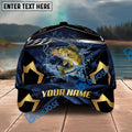 BlueJose Fishing Black Gold Geometric Personalized Name Classic 3D Cap Personalized Cap (13 Breeds)