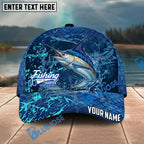 BlueJose Fishing Neon Splash Abstract Dark Pattern Personalized Name Classic 3D Cap Personalized Cap (13 Breeds)