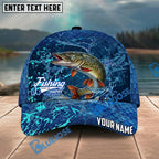 BlueJose Fishing Neon Splash Abstract Dark Pattern Personalized Name Classic 3D Cap Personalized Cap (13 Breeds)