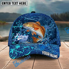 BlueJose Fishing Neon Splash Abstract Dark Pattern Personalized Name Classic 3D Cap Personalized Cap (13 Breeds)