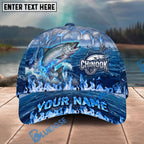 BlueJose Fishing Blue Flame Ocean Personalized Cap (13 Breeds)