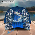 BlueJose Fishing Tribal Blue Personalized Name Classic 3D Cap Personalized Cap (13 Breeds)