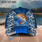 BlueJose Fishing Tribal Blue Personalized Name Classic 3D Cap Personalized Cap (13 Breeds)