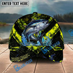 BlueJose Fishing Neon Splash Personalized Name Classic 3D Cap Personalized Cap (13 Breeds)