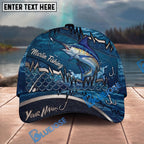 BlueJose Fishing Heartbeat Hook Pattern Personalized Cap (13 Breeds)