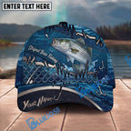 BlueJose Fishing Heartbeat Hook Pattern Personalized Cap (13 Breeds)