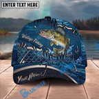 BlueJose Fishing Heartbeat Hook Pattern Personalized Cap (13 Breeds)