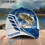 BlueJose Fishing Blue Lake Angler Style Personalized Name Classic 3D Cap Personalized Cap (13 Breeds)
