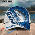 BlueJose Fishing Blue Lake Angler Style Personalized Name Classic 3D Cap Personalized Cap (13 Breeds)