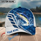 BlueJose Fishing Blue Lake Angler Style Personalized Name Classic 3D Cap Personalized Cap (13 Breeds)