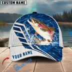 BlueJose Fishing Blue Lake Angler Style Personalized Name Classic 3D Cap Personalized Cap (13 Breeds)