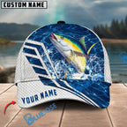 BlueJose Fishing Blue Lake Angler Style Personalized Name Classic 3D Cap Personalized Cap (13 Breeds)