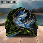 BlueJose Fishing Thunder Strike Personalized Name Classic 3D Cap Personalized Cap (13 Breeds)