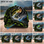 BlueJose Fishing Thunder Strike Personalized Name Classic 3D Cap Personalized Cap (13 Breeds)