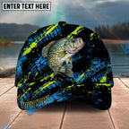 BlueJose Fishing Neon Splash Angler Hat Personalized Name Classic 3D Cap Personalized Cap (13 Breeds)