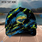 BlueJose Fishing Neon Splash Angler Hat Personalized Name Classic 3D Cap Personalized Cap (13 Breeds)