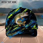 BlueJose Fishing Neon Splash Angler Hat Personalized Name Classic 3D Cap Personalized Cap (13 Breeds)