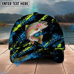BlueJose Fishing Neon Splash Angler Hat Personalized Name Classic 3D Cap Personalized Cap (13 Breeds)