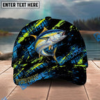 BlueJose Fishing Neon Splash Angler Hat Personalized Name Classic 3D Cap Personalized Cap (13 Breeds)