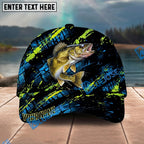 BlueJose Fishing Neon Splash Angler Hat Personalized Name Classic 3D Cap Personalized Cap (13 Breeds)