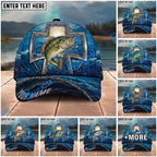 BlueJose Fishing Ocean Metal Cross Christian Personalized Name Classic 3D Cap Personalized Cap (13 Breeds)