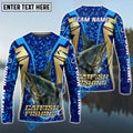 BlueJose Catfish Fishing Blue Gold Tournament Custom Name & Team Name 3D Shirts