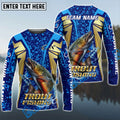 BlueJose Trout Fishing Blue Gold Tournament Custom Name & Team Name 3D Shirts