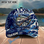 BlueJose Fishing Hookin Adventure Blue Not Easy Personalized Name Classic 3D Cap Personalized Cap (13 Breeds)