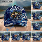 BlueJose Fishing Hookin Adventure Blue Not Easy Personalized Name Classic 3D Cap Personalized Cap (13 Breeds)