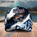 BlueJose Fishing Patriotic Hooked On Freedom Graphic Personalized Name Classic 3D Cap Personalized Cap (13 Breeds)