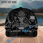 BlueJose  Fishing Reaper Neon Skull  Personalized Cap (8 Colors)
