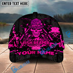BlueJose  Fishing Reaper Neon Skull  Personalized Cap (8 Colors)