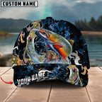 BlueJose Fishing Jumping Ocean Splash Personalized Cap (11 Breeds)