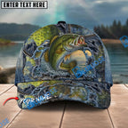 BlueJose Fishing Ripped Denim Fish Fkin Style Personalized Name Classic 3D Cap Personalized Cap (13 Breeds)