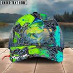 BlueJose Fishing Ripped Denim Fish Fkin Style Personalized Name Classic 3D Cap Personalized Cap (13 Breeds)