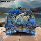 BlueJose Fishing Ripped Denim Fish Fkin Style Personalized Name Classic 3D Cap Personalized Cap (13 Breeds)