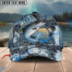 BlueJose Fishing Ripped Denim Fish Fkin Style Personalized Name Classic 3D Cap Personalized Cap (13 Breeds)