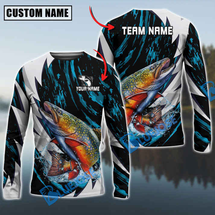 BlueJose Trout Fishing Fire Thunderstorm Name & Team Name 3D Shirts