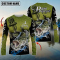 BlueJose Bass Fishing Anchor Design Custom Name & Team Name 3D Shirts