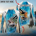 BlueJose Pike Fishing Dynamic Water Splash Design Custom Name & Team Name 3D Shirts