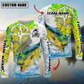BlueJose Mahi-mahi Fishing Scale Pattern Splash Art Custom Name & Team Name 3D Shirts