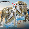 BlueJose Pike Fishing Scale Pattern Splash Art Custom Name & Team Name 3D Shirts